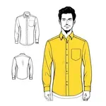 long-sleeve yellow button-up shirt image